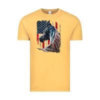 Vintage Mustard patriotic horse american flag   horse vintage Vintage Tee - linhVisuals