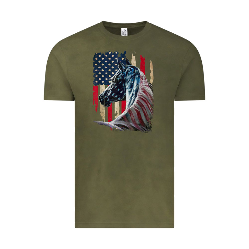 Patriotic Horse American Flag   Horse Vintage Vintage Tee by linhVisuals | Teevron