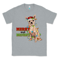 Heather Grey merry and bright chihuahua Classic Tee - RanaPortraitStore