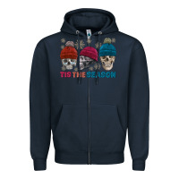 Tis The Season Skull Winter Zipper Hoodie | Teevron