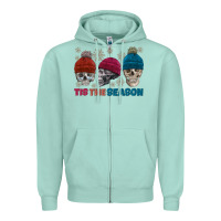 Seafoam tis the season skull winter Zipper Hoodie - FaDigitalArtStudio