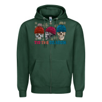 Sports Green tis the season skull winter Zipper Hoodie - FaDigitalArtStudio