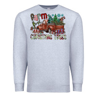 Heather Grey fram fresh christmas trees Premium Sweatshirt - SublimationCraftShop