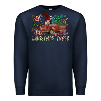 Navy fram fresh christmas trees Premium Sweatshirt - SublimationCraftShop