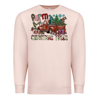 Pale Pink fram fresh christmas trees Premium Sweatshirt - SublimationCraftShop