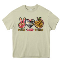 Mossy peace love teach Heavy Core Tee - NancyCooperArtShop