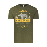 Vintage Olive womens lake tahoe national park california nevada vintage bear men v n Vintage Tee - linhVisuals