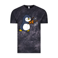 Cloud Black penguin playing violin animal Vintage Tee - linhVisuals