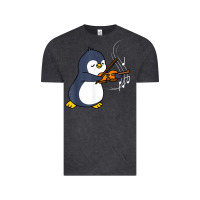 Vintage Black penguin playing violin animal Vintage Tee - linhVisuals