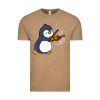Vintage Coffee penguin playing violin animal Vintage Tee - linhVisuals
