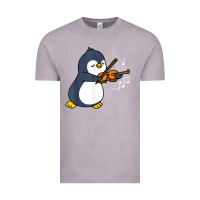 Vintage Zinc penguin playing violin animal Vintage Tee - linhVisuals