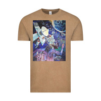 Vintage Coffee spaceship earth mural Vintage Tee - linhVisuals