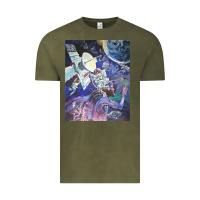 Vintage Olive spaceship earth mural Vintage Tee - linhVisuals