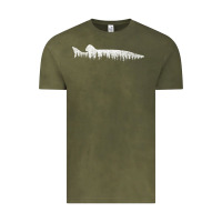 Vintage Olive musky pine forest fishing angler Vintage Tee - linhVisuals