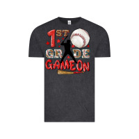 Vintage Black back to school 1st baseball game on Vintage Tee - NancyCooperArtShop