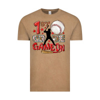 Vintage Coffee back to school 1st baseball game on Vintage Tee - NancyCooperArtShop