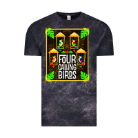Cloud Black four calling birds Vintage Tee - linhVisuals