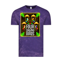 Cloud Purple four calling birds Vintage Tee - linhVisuals