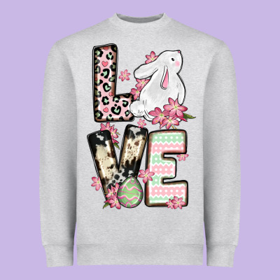 Love Easter Bunny Heavyweight Sweatshirt Designed By Oliviacreatesart