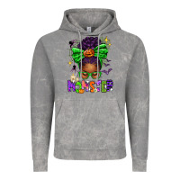 Halloween Afro Messy Bun Momster Vintage Hoodie | Teevron