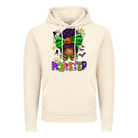 Vintage Artic Halloween Afro Messy Bun Momster Vintage Hoodie - texasbilliewilder