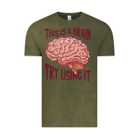 Vintage Olive Brain Vintage Tee - linhVisuals