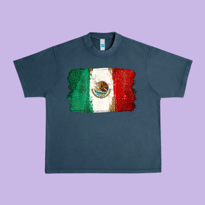 Mexican Flag Urban Heavy Tee Designed By Texasbilliewilder