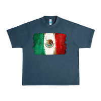 Midnight Navy Mexican Flag Urban Heavy Tee - texasbilliewilder