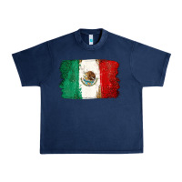 Navy Mexican Flag Urban Heavy Tee - texasbilliewilder