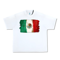 White Mexican Flag Urban Heavy Tee - texasbilliewilder