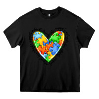 Black autism heart Heavy Core Tee - JahusDesignShop