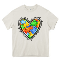 Cream autism heart Heavy Core Tee - JahusDesignShop