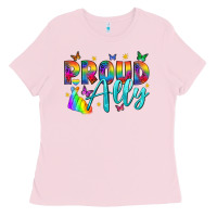 Bubblegum Pink Western Proud Ally Ladies Tee - BundleAndBundleShop