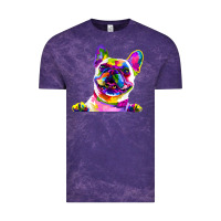Cloud Purple frenchie french bulldog pop art portrait bouledogue t shirt Vintage Tee - linhVisuals