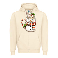 Sandshell Christmas Snowman Coffee Cup Zipper Hoodie - FaDigitalArtStudio