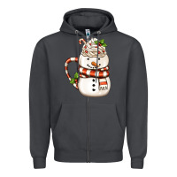 Smoke Christmas Snowman Coffee Cup Zipper Hoodie - FaDigitalArtStudio