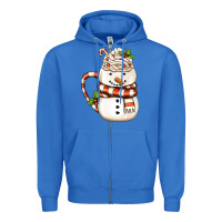 True Royal Christmas Snowman Coffee Cup Zipper Hoodie - FaDigitalArtStudio