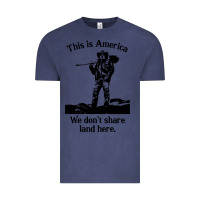 Vintage Denim this is america we don't share land here Vintage Tee - linhVisuals