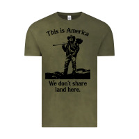 Vintage Olive this is america we don't share land here Vintage Tee - linhVisuals