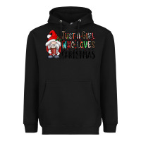 Black just a girk who loves christmas Heavyweight Hoodie - CowhideDigitalArt