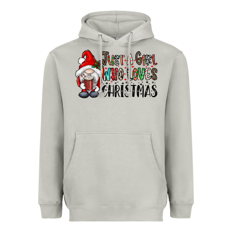 Just A Girk Who Loves Christmas Heavyweight Hoodie by CowhideDigitalArt | Teevron