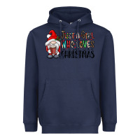 Navy just a girk who loves christmas Heavyweight Hoodie - CowhideDigitalArt