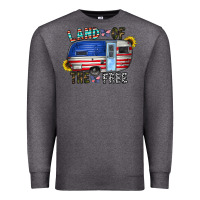 Charcoal Heather land of the free Premium Sweatshirt - CowhideDigitalArt