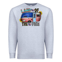 Heather Grey land of the free Premium Sweatshirt - CowhideDigitalArt