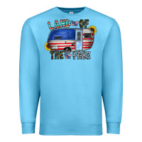 Ocean Blue land of the free Premium Sweatshirt - CowhideDigitalArt