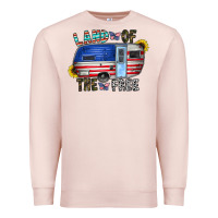 Pale Pink land of the free Premium Sweatshirt - CowhideDigitalArt