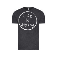 Vintage Black life is happy Vintage Tee - linhVisuals