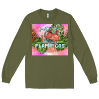 Army Green just a girl who loves flamingo Long Sleeve Tee - TumblerDesignByShophia