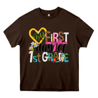 Chocolate Brown my first day of 1st grade Heavy Core Tee - NancyCooperArtShop