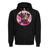 Black Pink Merry Christmas Pig Zipper Hoodie - FaDigitalArtStudio